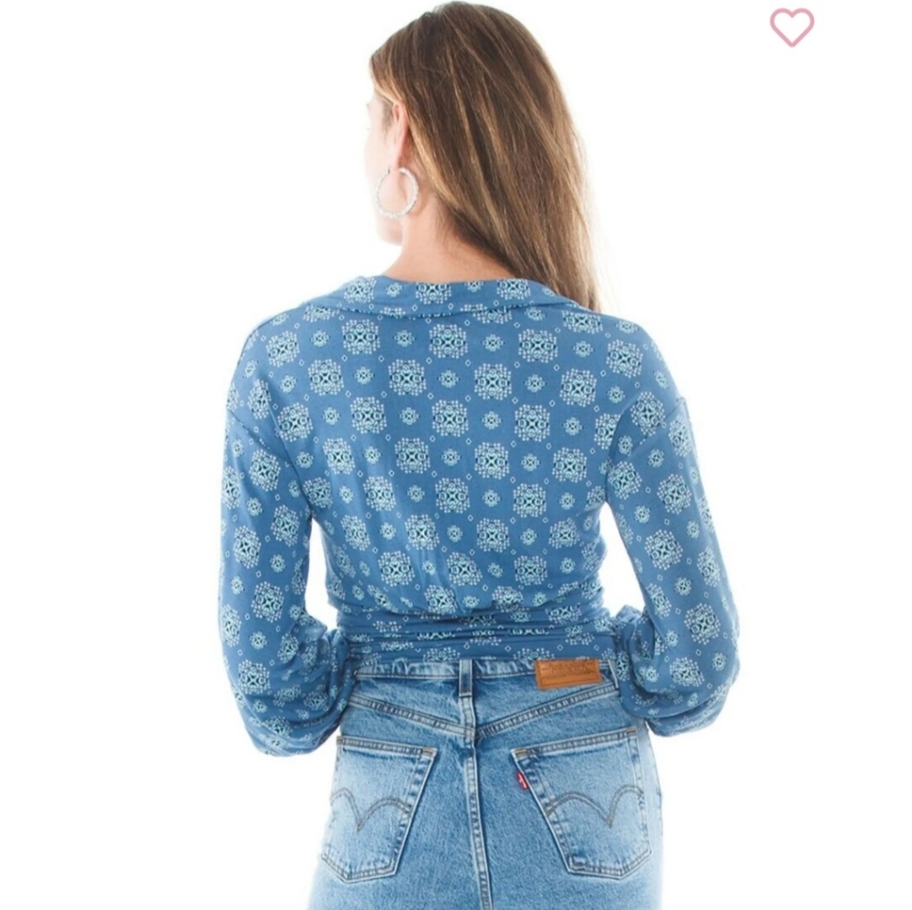 Free People Sydney’s Printed Top - Blue -‎ Size XS - Picture 12 of 12